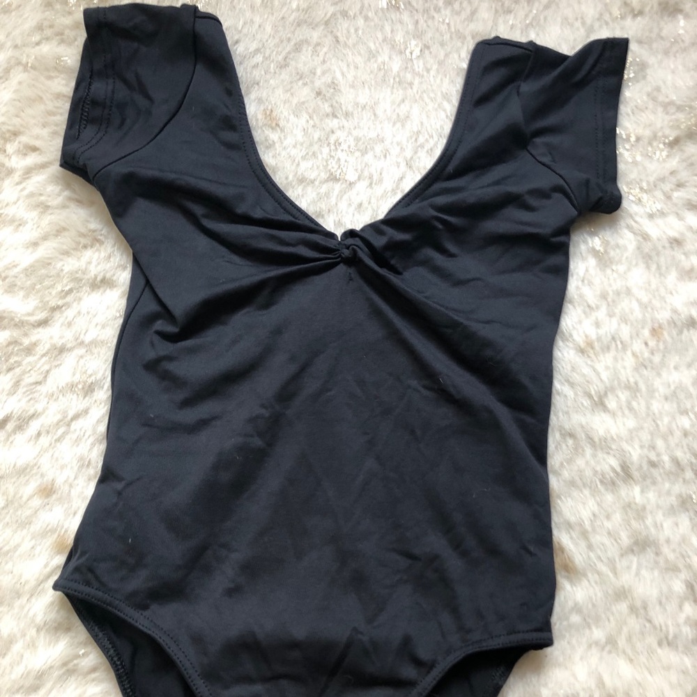 Freed of London cap Sleeved black leotard
